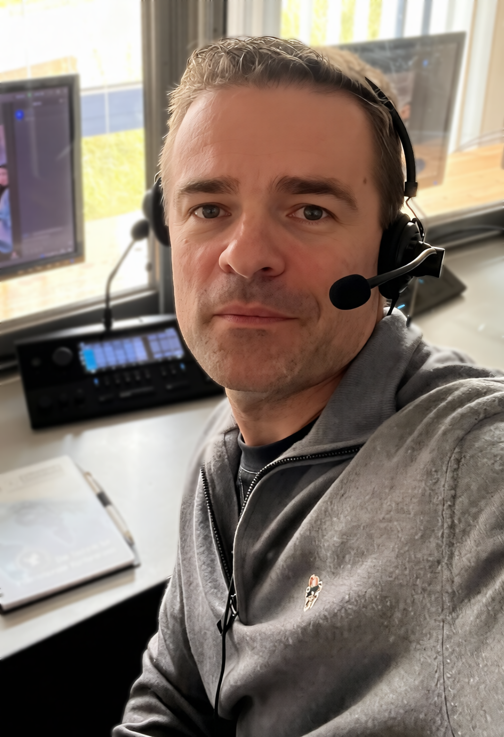 Ivan Shevtsov during a remote interpreting assignment